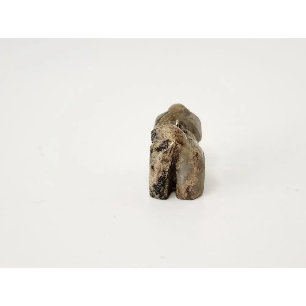 Miniature Carved Soapstone Dog Pendant / Charm